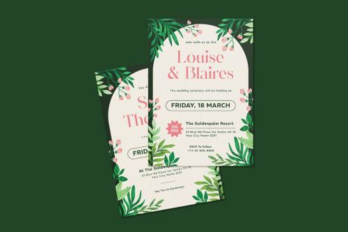 Lightly Flowes Wedding Invitation Template