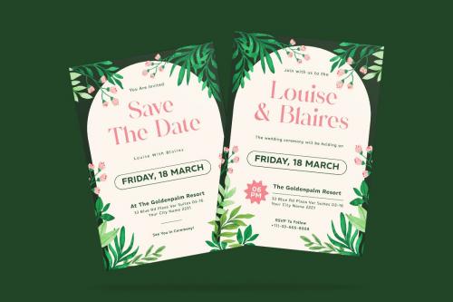 Lightly Flowes Wedding Invitation Template