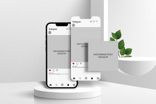 Instagram post mockup and Instagram story