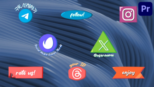 Hand Drawn Social Media Lower Thirds for Premiere Pro - 49833753