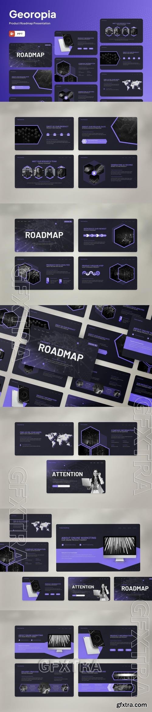 Georopia - Product Roadmaps PowerPoint Template NYZ6FUL