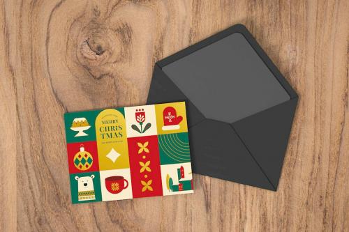 Christmas greeting card in Scandinavian style