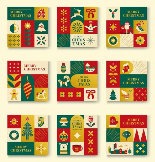 Christmas greeting card in Scandinavian style