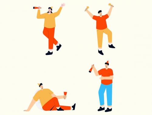 Celebration New Year People Illustration Celebration New Year People Illustration