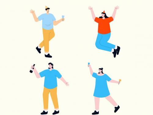 Celebration New Year People Illustration Celebration New Year People Illustration