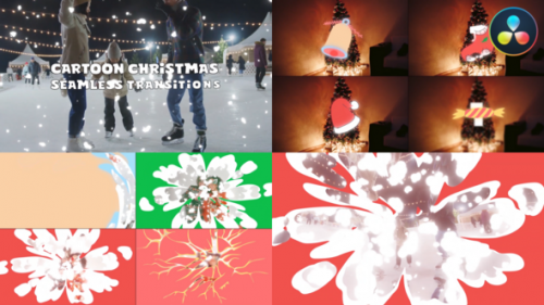Cartoon Christmas Stuff Seamless Transitions | DaVinci Resolve - 49853078