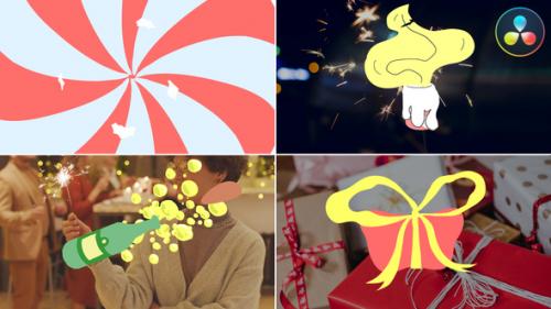 Cartoon Christmas Stuff Seamless Transitions for DaVinci Resolve - 49853251