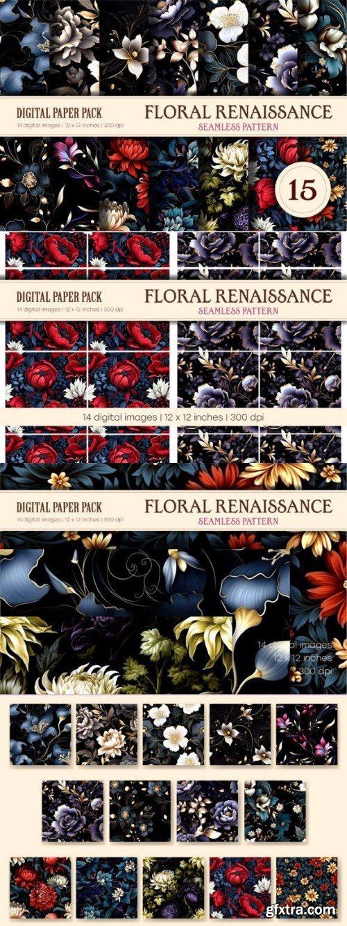 Floral Seamless Patterns 15. Renaissance