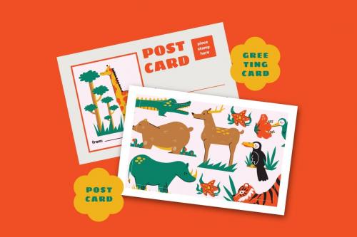 Cream Flat Design World Wildlife Day Illustration