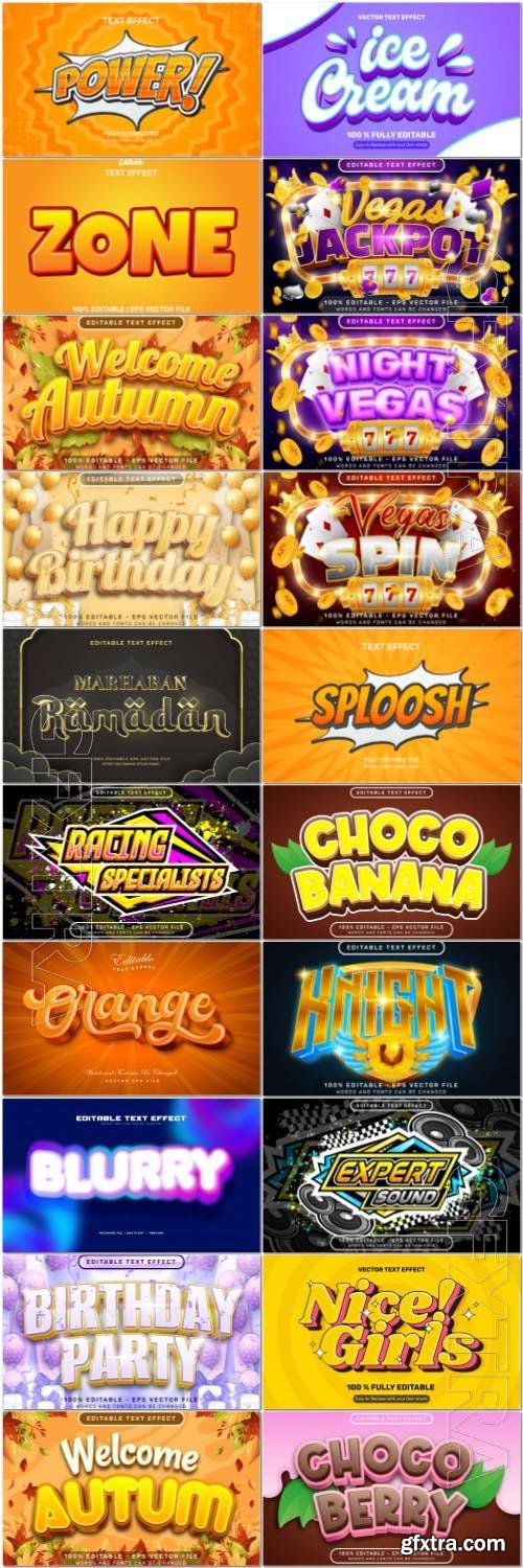 20 Vector Style Text Effect Editable Set #6, 20xEPS 20 Vector Style Text Effect Editable Set #6, 20xEPS