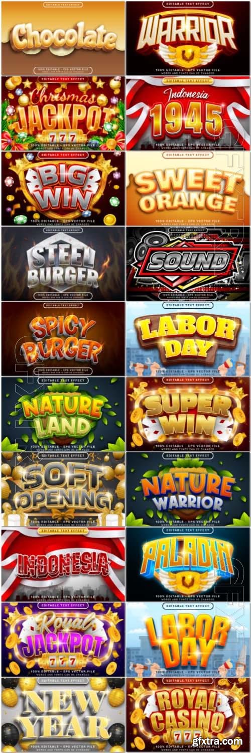 20 Vector Style Text Effect Editable Set #5, 20xEPS 20 Vector Style Text Effect Editable Set #5, 20xEPS