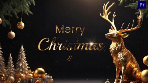 Elegant Merry Christmas and New Year Wishes 3D Slideshow Template - 49920923