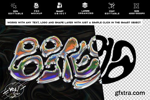 Holographic Gradient PSD Template Text Effect 97TDB5Y