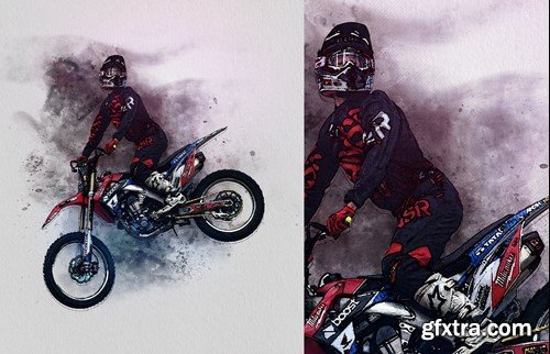 Splatter Watercolor Photo Effect VUX2HE3 Splatter Watercolor Photo Effect VUX2HE3