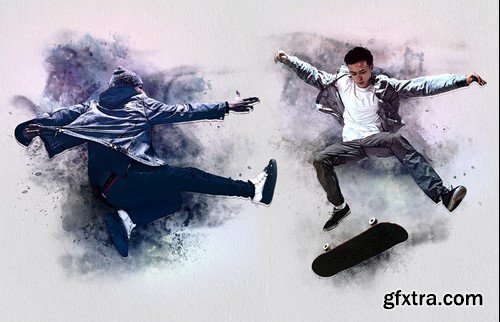 Splatter Watercolor Photo Effect VUX2HE3 Splatter Watercolor Photo Effect VUX2HE3