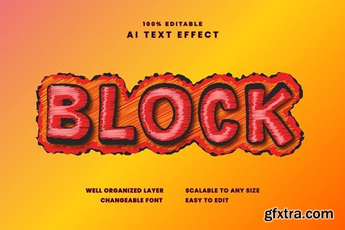 Block Text Effect 3RYA5N9 Block Text Effect 3RYA5N9
