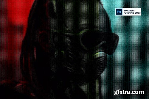 Brutalism Futuristic Photo Effect MKYFD29 Brutalism Futuristic Photo Effect MKYFD29