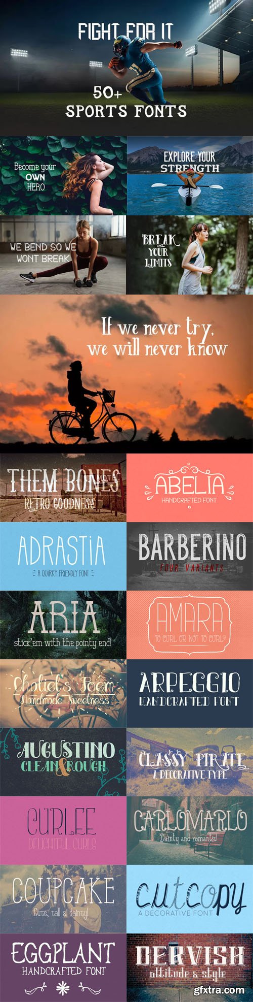 50+ Sports Fonts Pack