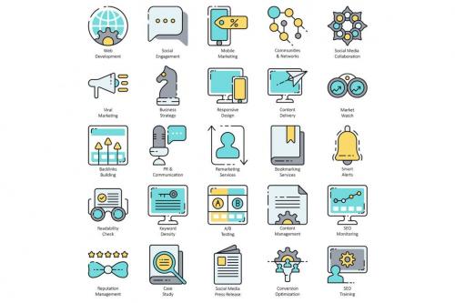 Deeezy - 100 SEO Internet Marketing Icons | Aqua