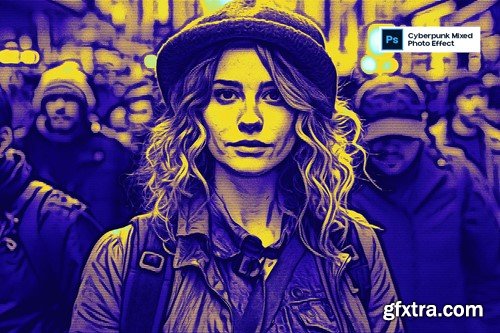 Cyberpunk Mixed Photo Effect URHPP6L Cyberpunk Mixed Photo Effect URHPP6L