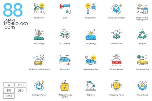 Deeezy - 88 Smart Technology Icons | Colorpop Deeezy - 88 Smart Technology Icons | Colorpop