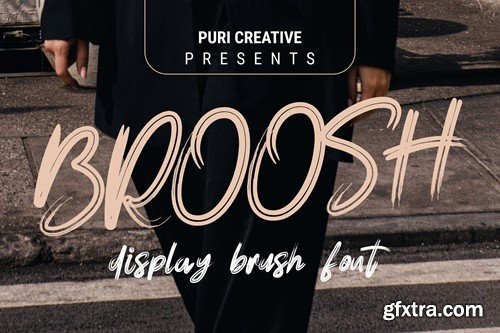 Broosh - Display Brush Font 4QB9BLN Broosh - Display Brush Font 4QB9BLN