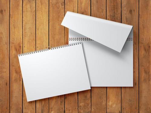 Spiral Desk Calendar PSD Mockup Set