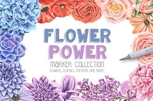Flower Power Marker Illustrations Flowers Floral