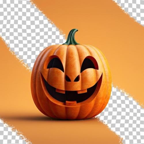 A Pumpkin With A Smile On Its Face Is Shown On A Checkered Background.