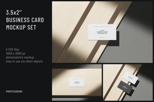 3.5x2 Business Card Mockup Set