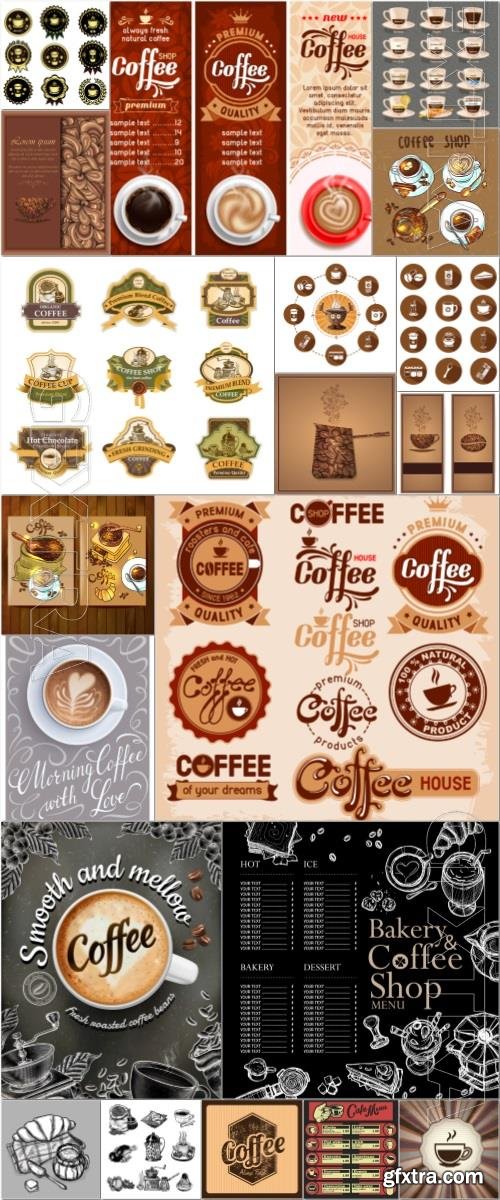 Coffee Menu Logos, Labels, Elements #3, 20xEPS Coffee Menu Logos, Labels, Elements #3, 20xEPS