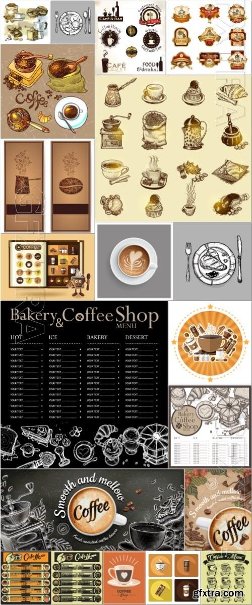 Coffee Menu Logos, Labels, Elements #1, 20xEPS Coffee Menu Logos, Labels, Elements #1, 20xEPS