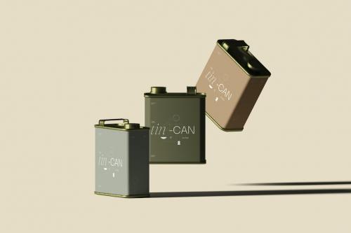 Floating Oil Tin Can Mockup