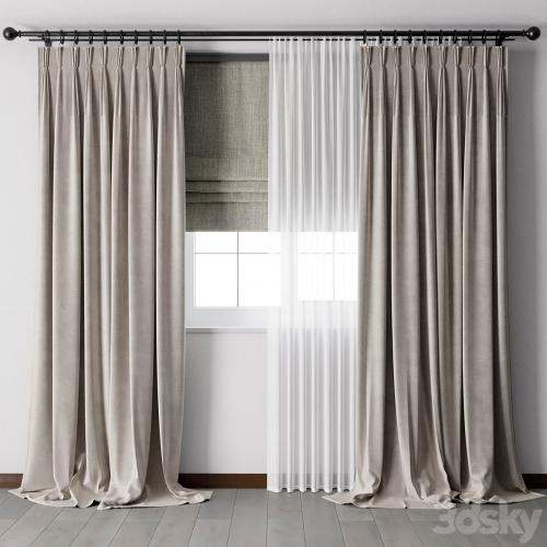 Hadi pleats curtains - Triple pleat heading 01