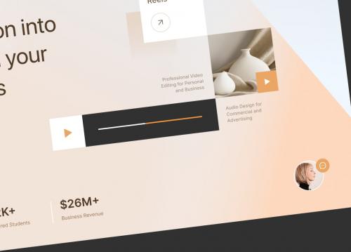 Creative Online Course Hero Section Website