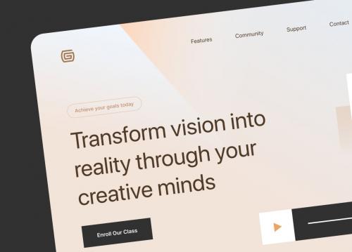 Creative Online Course Hero Section Website