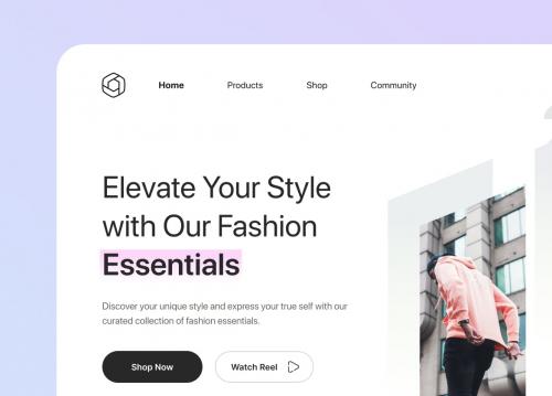 Modern Fashion Trends Hero Section Website