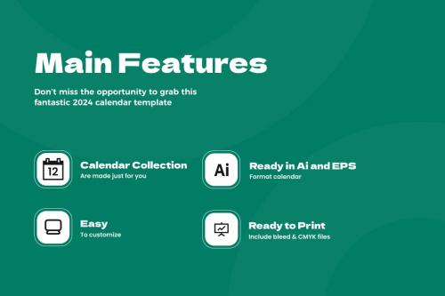 2024 Calendar Doodle Education Template