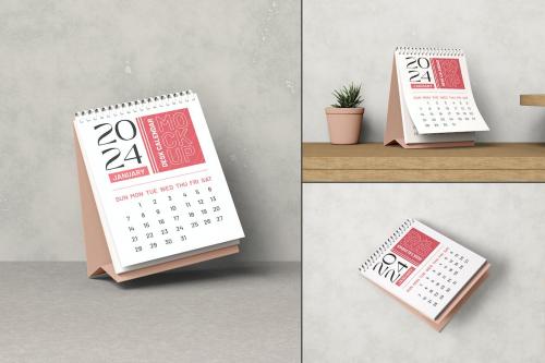 Portrait Desk Calendar Psd Mockup Set