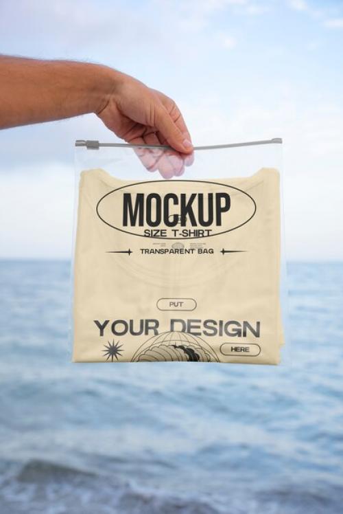 Clothes In Transparent Bag Mockup Clothes In Transparent Bag Mockup