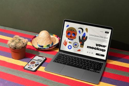 Device Mockup In Mexican Aesthetics