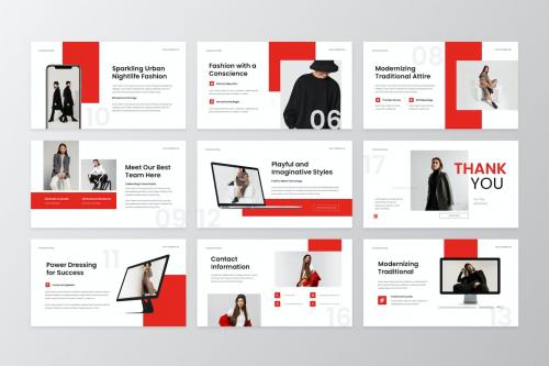 Red Fashion PowerPoint Template Red Fashion PowerPoint Template