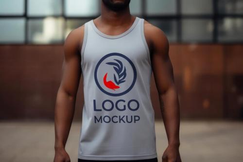 Highquality Grey Tank Top Presentation Mockup Versatile Grey Tank Top Mockup With Copy Space