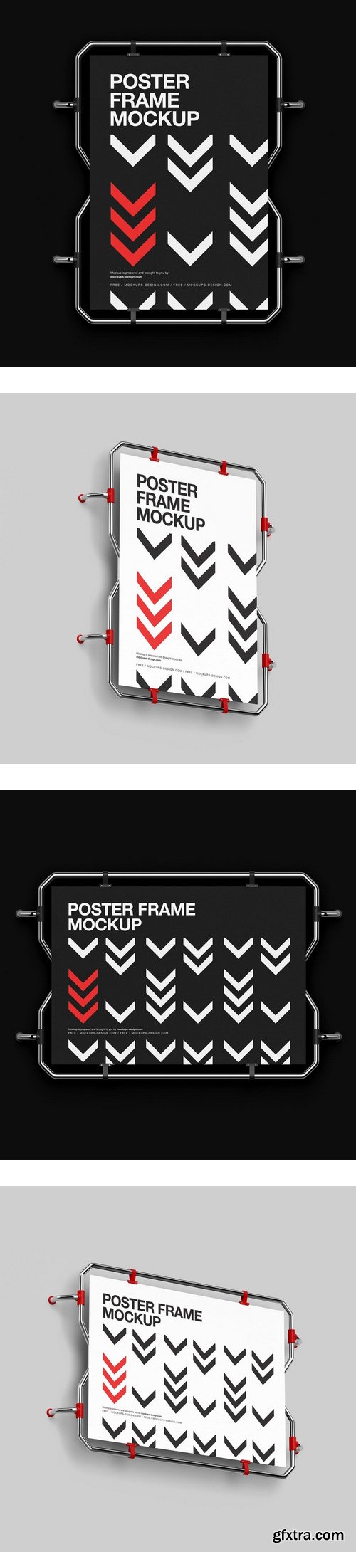 Wall Mounted Display Poster Frames - PSD Mockups Templates