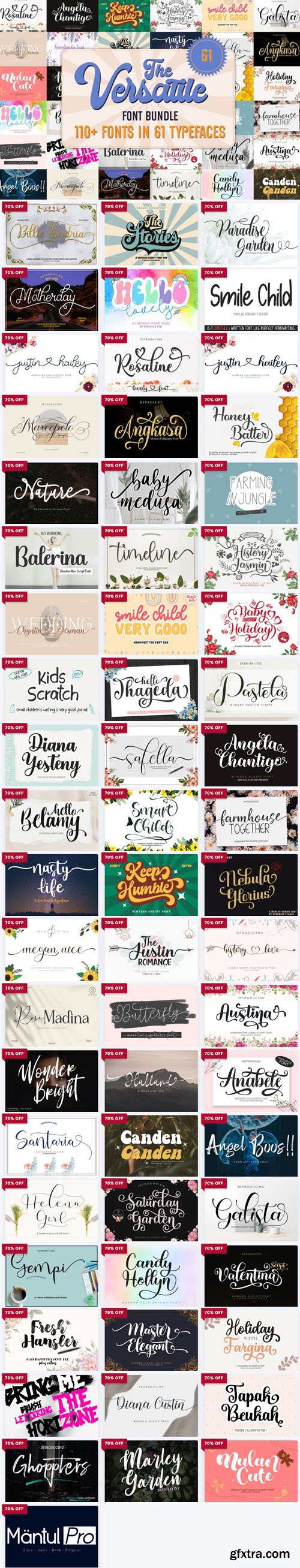The Versatile Font Bundle - 110+ Fonts IN 61 Premium Typefaces