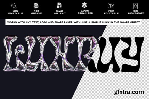 Luxury Holographic Style Text Effect PSD Template BQPFU86
