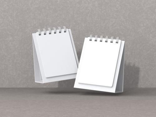 Spiral Vertical Desk Calendar Mockup Set