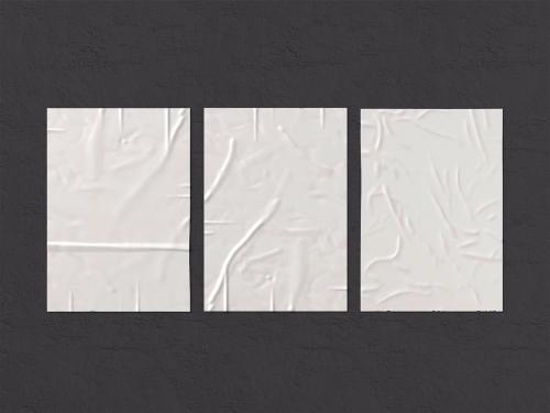 Glued Wall Poster Mockup Set