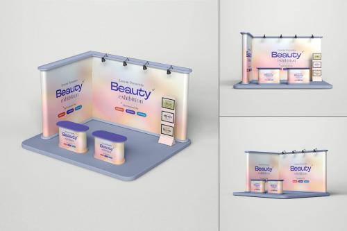 Advertising Exhibition Booth Display Mockup Set