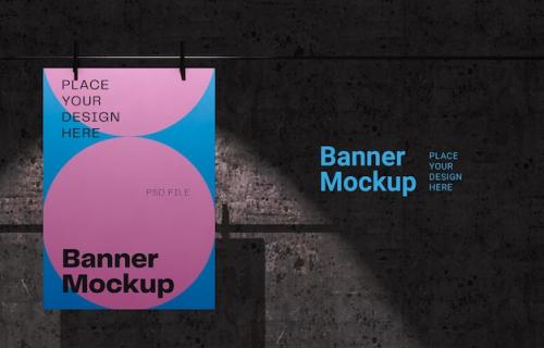 Light Over Banner Mockup Design Light Over Banner Mockup Design